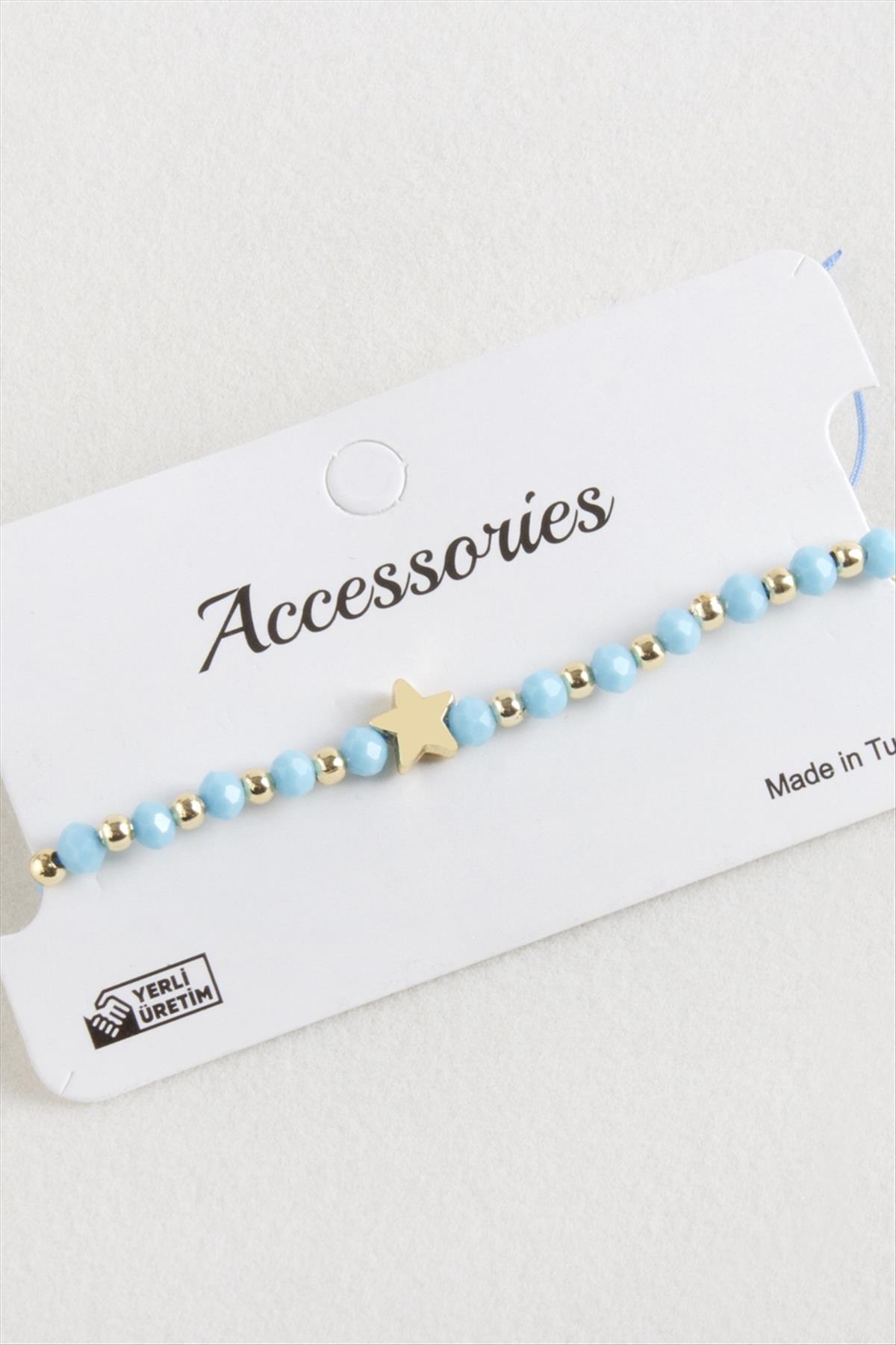 Yıldız Kristal Makrome İp Bileklik