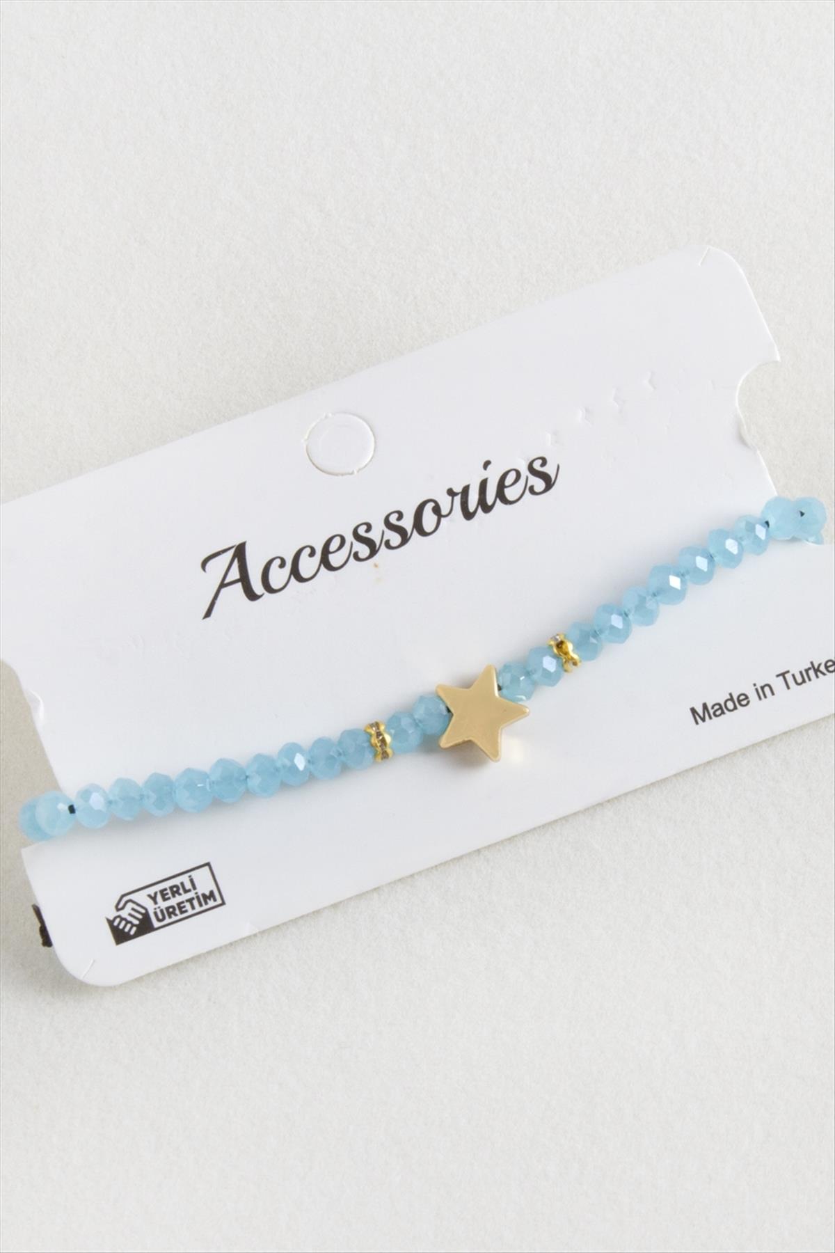 Yıldız Kristal Makrome İp Bileklik