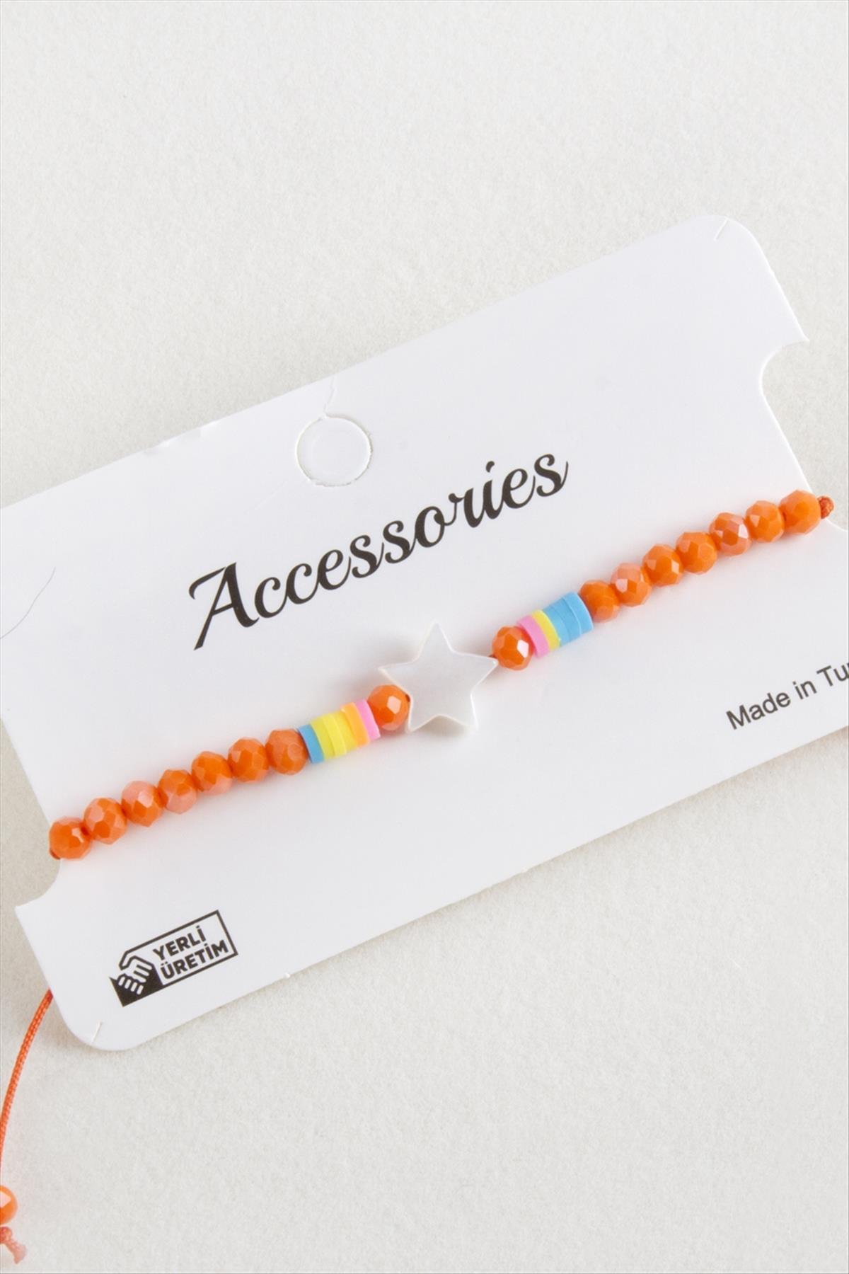 Yıldız Sedef Kristal Makrome İp Bileklik