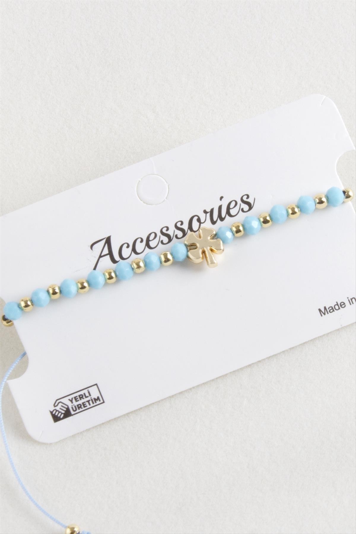 Yonca Kristal Makrome İp Bileklik