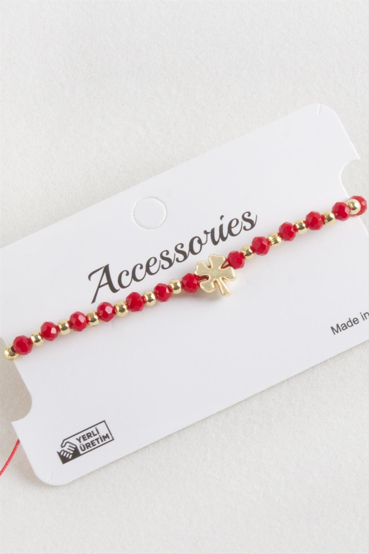 Yonca Kristal Makrome İp Bileklik