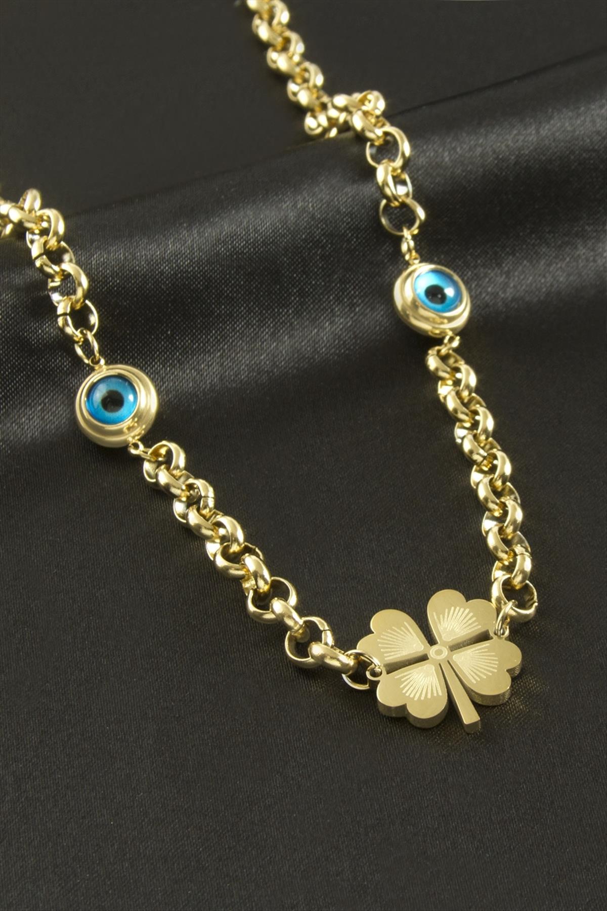 Yonca Nazar Lüks Çelik Kolye