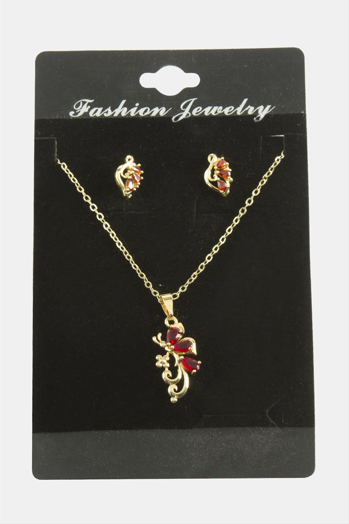 Yusufçuk Zirkon Taşlı Set Kolye
