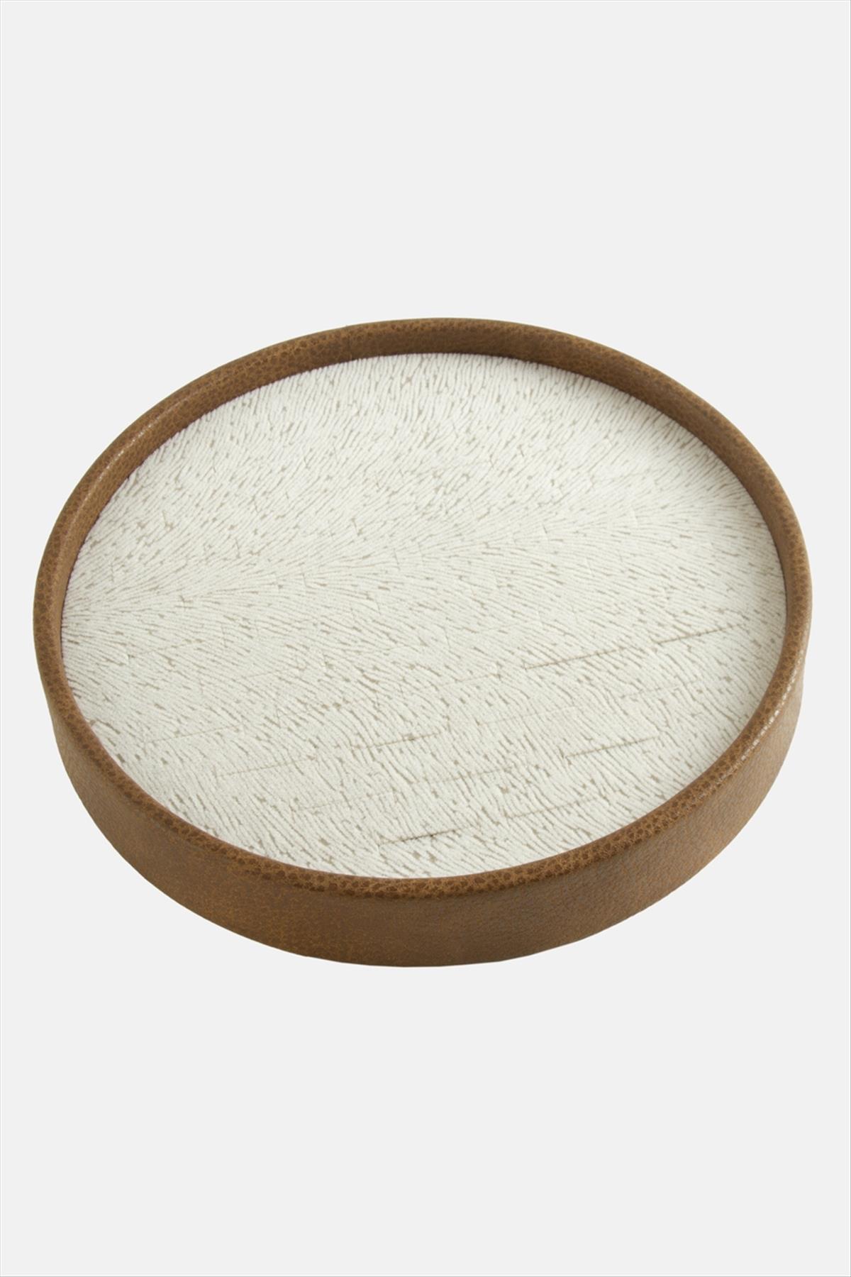Yuvarlak Ahşap Deri Yüzüklük 20 cm