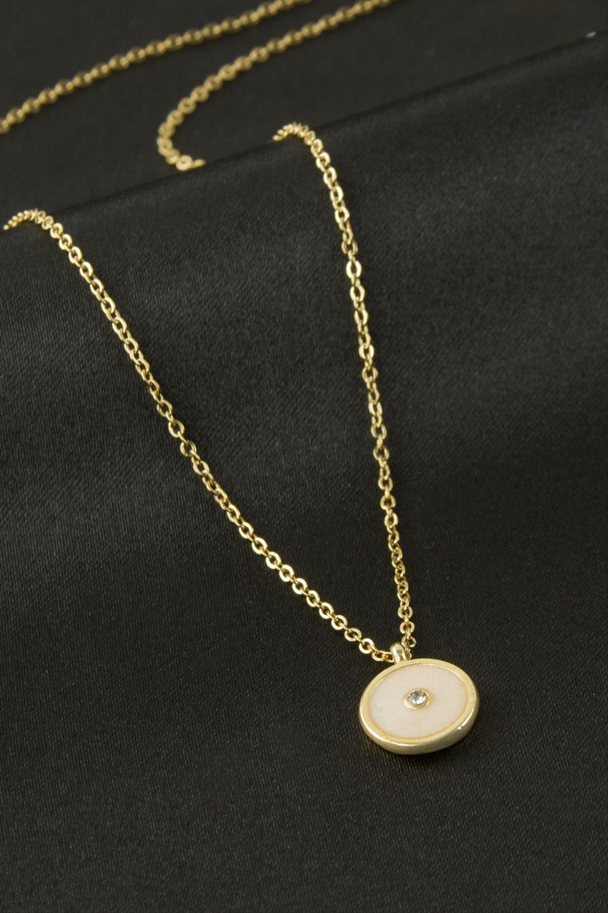 Yuvarlak Mineli Kolye