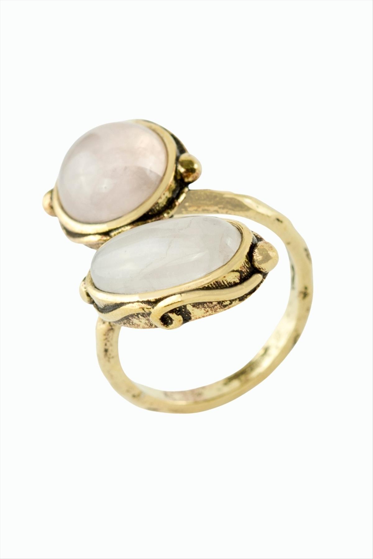 Yuvarlak Oval Doğaltaşlı Otantik Yüzük