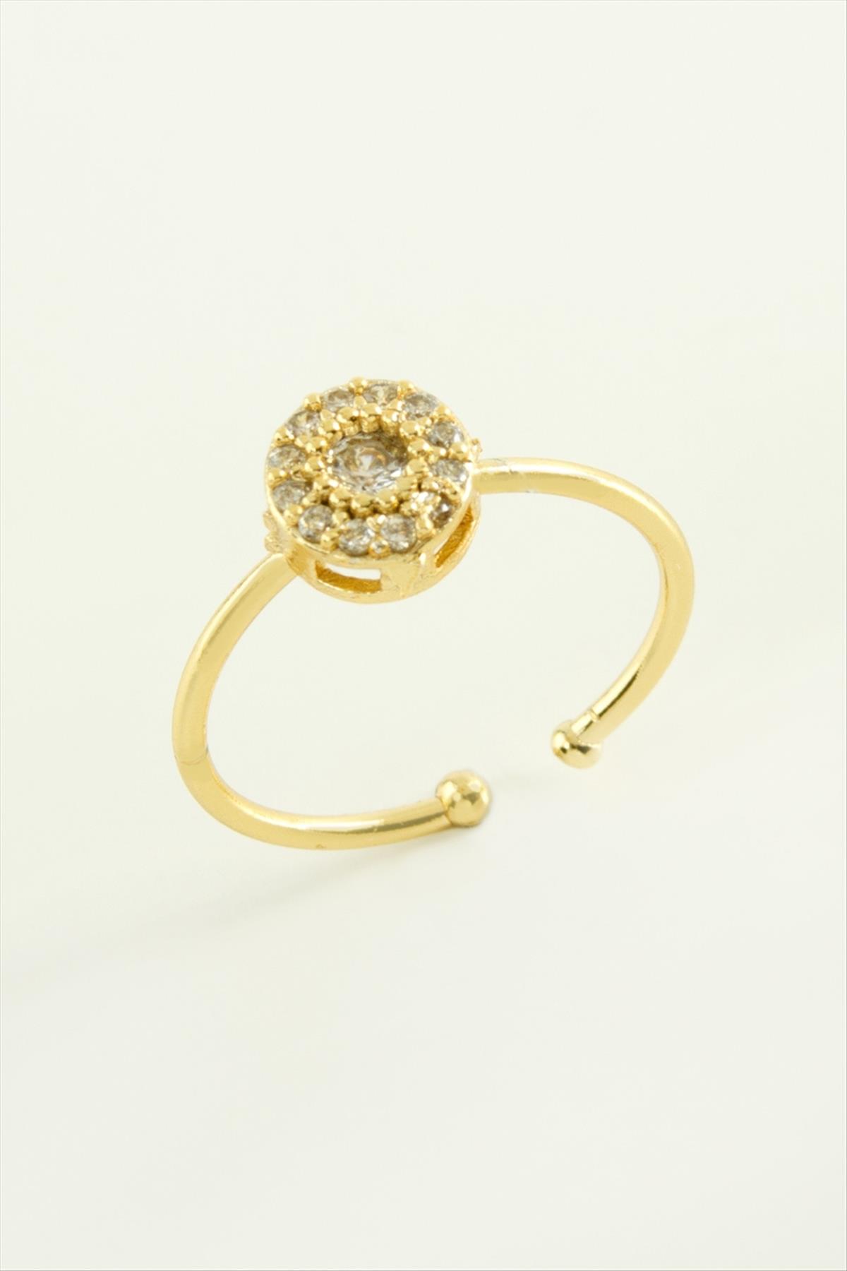 Yuvarlak Zirkon Taşlı Yüzük