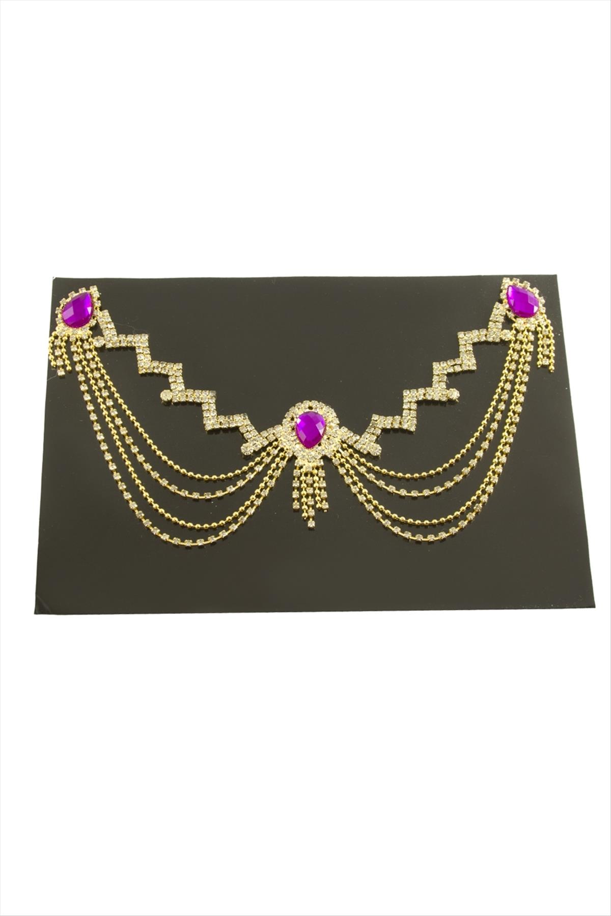 Zikzak Şerit Taşlı Alınlık