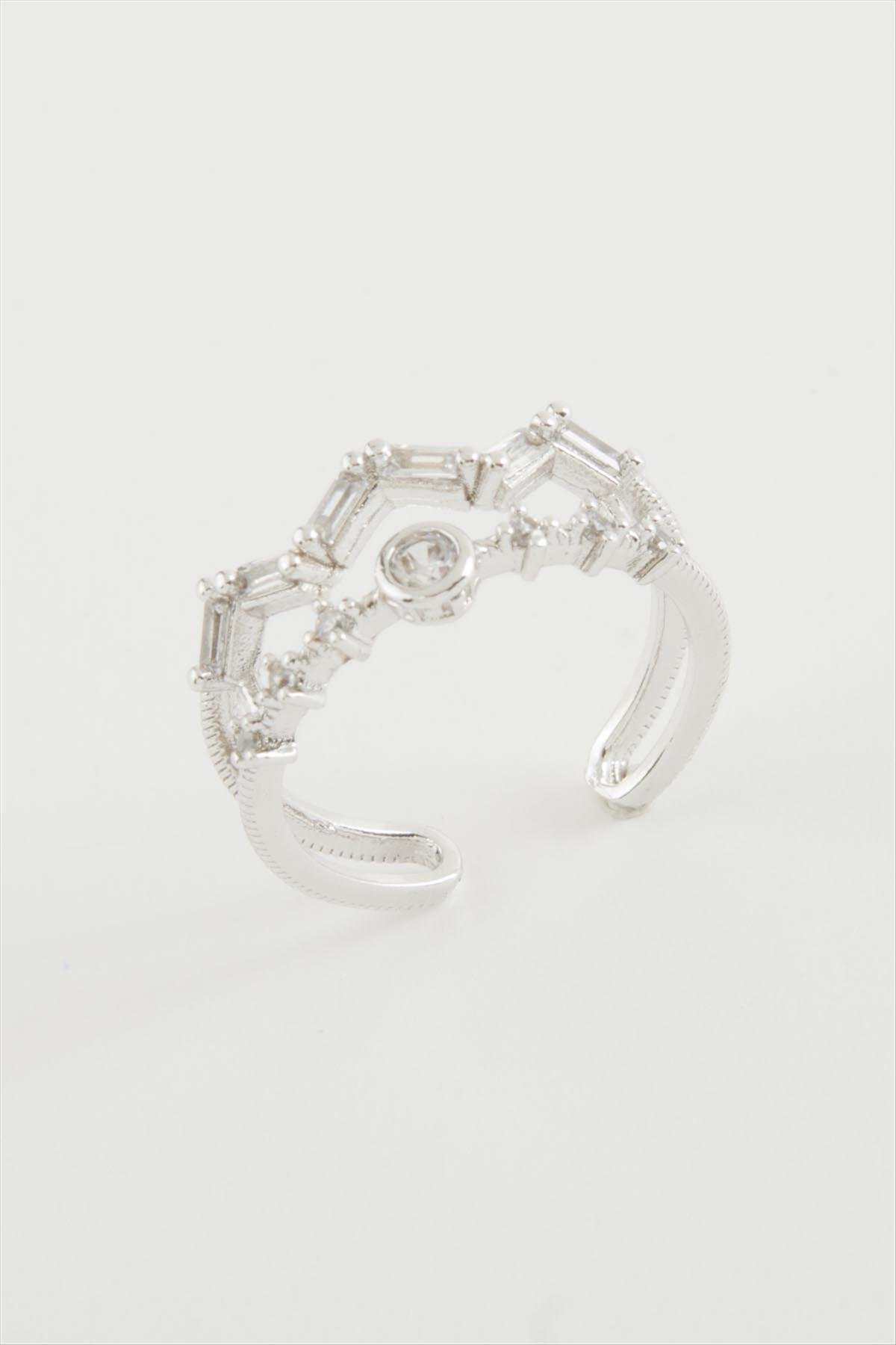 Zikzak Zirkon Taşlı Yüzük