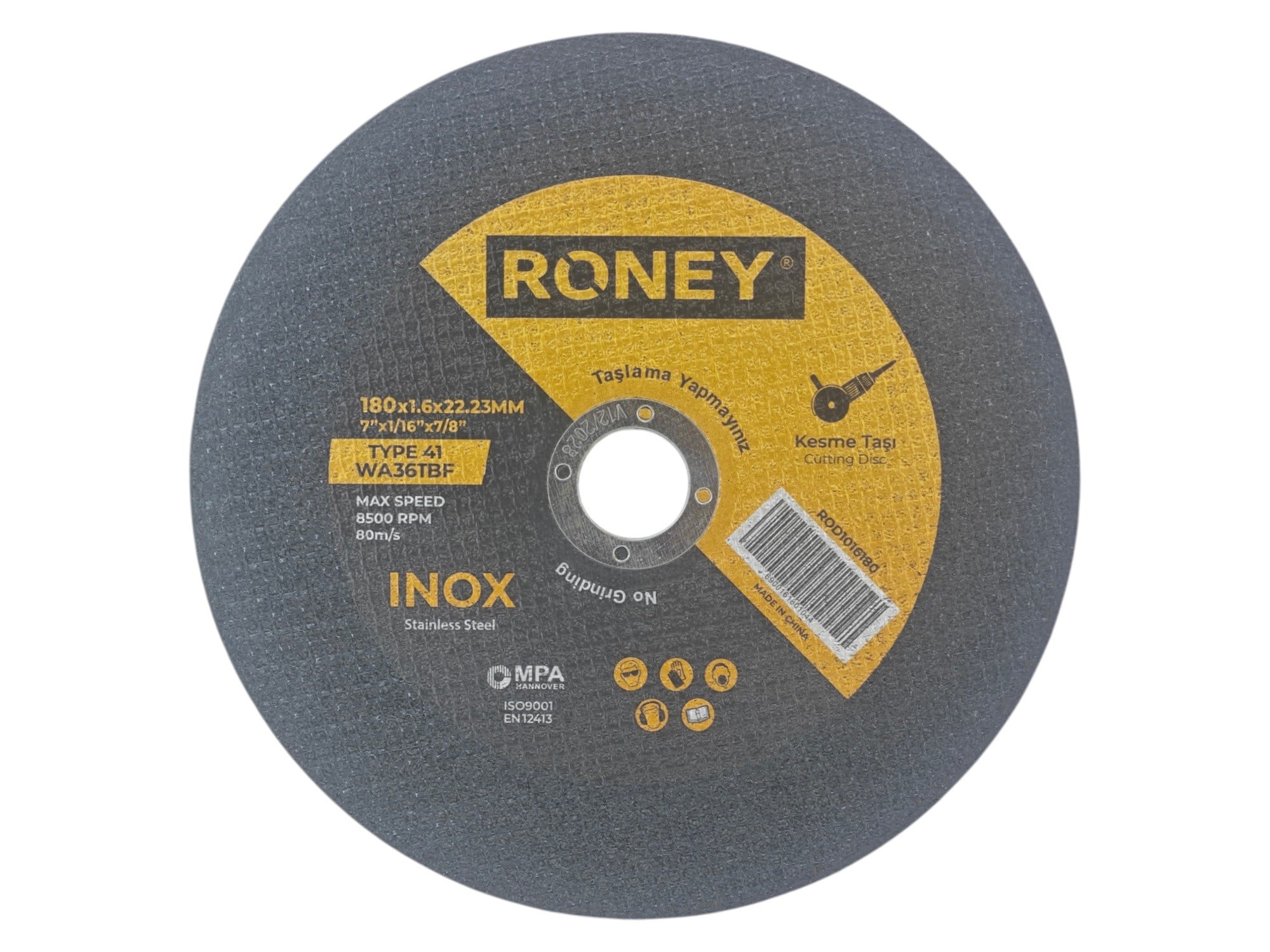 1016180   Roney WA36TBF İnox Kesici Taş 180*1.6mm