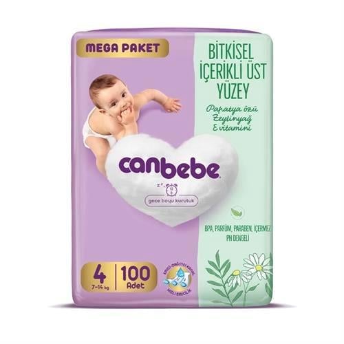 Canbebe Mega Paket Bebek Bezi Maxi 100 lü No:4