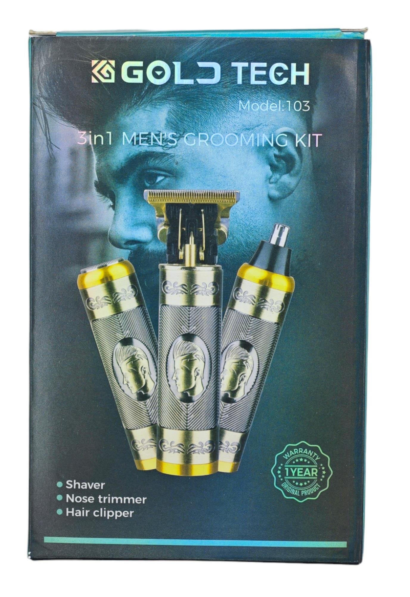 GT-103   GOLD TECH 3in1 ŞARJLI TRAŞ MAKİNESİ