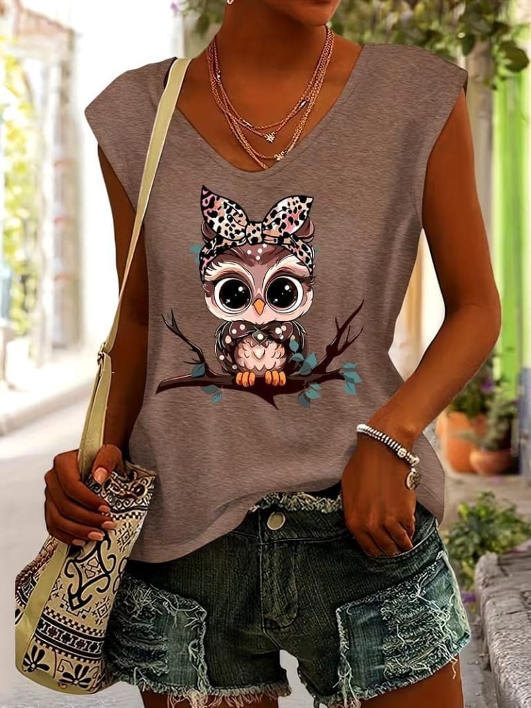 Kadın Kısa Kollu V Yakalı Desenli Viskon Bluz