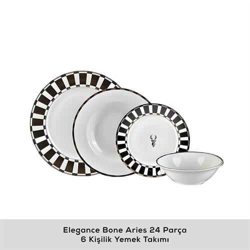 Karaca Elegance Bone Aries 24 Parça 6 Kişilik Yemek Takımı