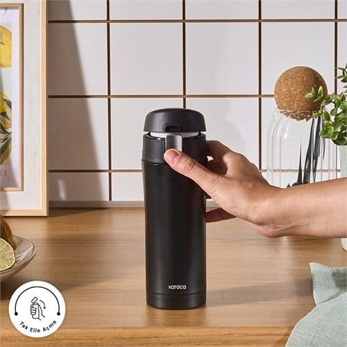 Karaca Pluton Çelik Sızdırmaz Termos Siyah 350 Ml