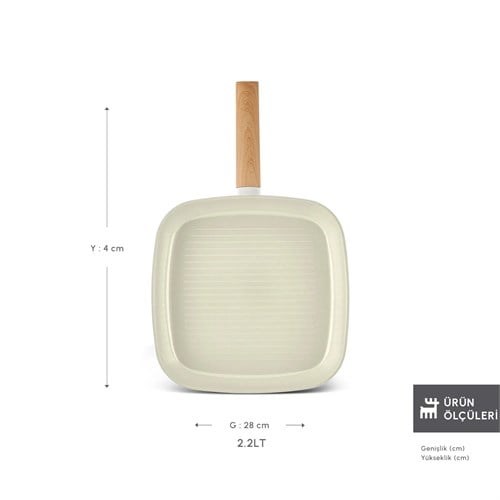 Karaca X Refika Swiss Crystal Almond Cream İndüksiyon Tabanlı 28 Cm Grill Tava Karaca X Refika Swiss Crystal Almond Cream İndüksiyon Tabanlı 28 Cm Grill Tava Karaca X Refika Swiss Crystal Almond Cream