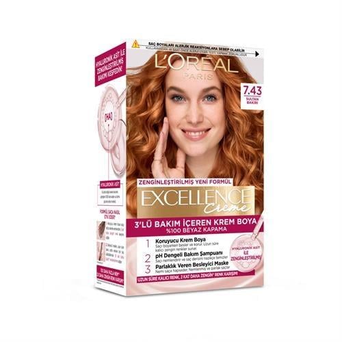 Loreal Paris Excellence Creme Saç Boyası 7.43 Sultan Bakırı