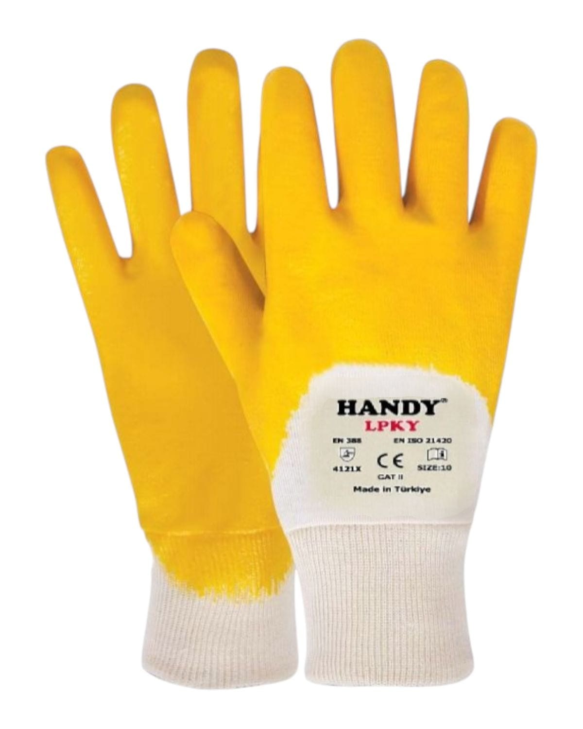 LPKY   Handy Nitril Kaplama Pamuk Eldiven 4/3 10