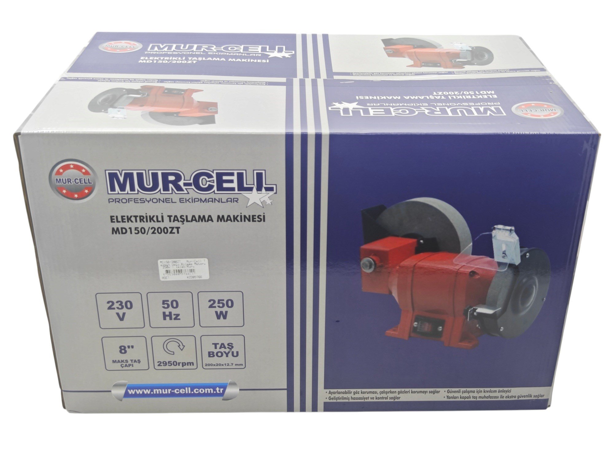 MD150/200ZT   Mur-Cell Tezgah Üstü Bileme Motoru 250W - Islak/Kuru
