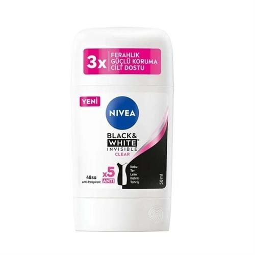Nivea Kadın Stick Black & White Invisible Clear 50 ml