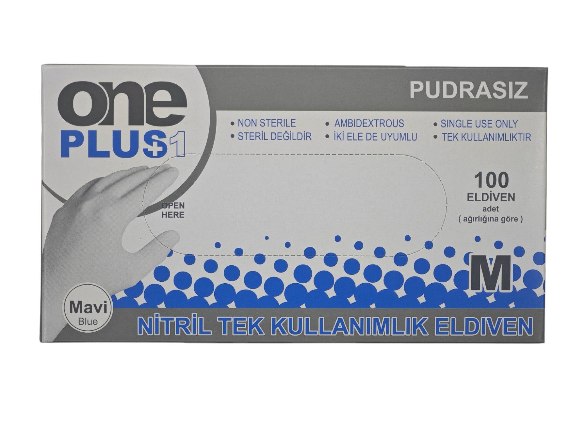 PGD-068   One Plus (M) Pudrasız Mavi Nitril Eldiven