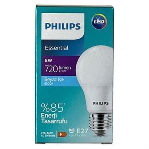 Philips  Essential 8w Led E27 Beyaz Işık