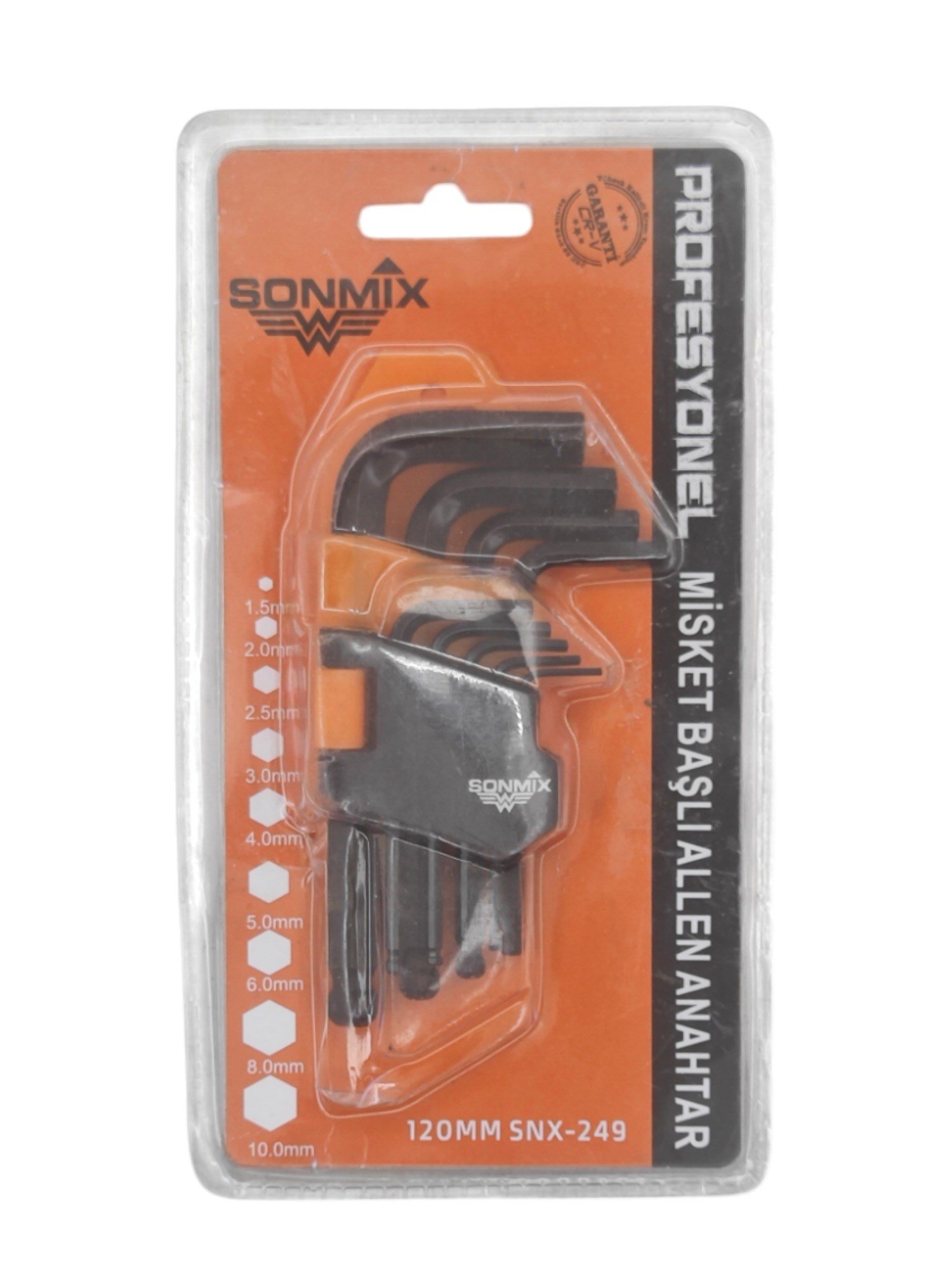 SNX-249   Sonmix Misket Başlı Alyan Anahtar Seti 9pcs 120mm