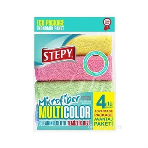 Stepy Microfiber Temizlik Bezi Multicolor 4 lü