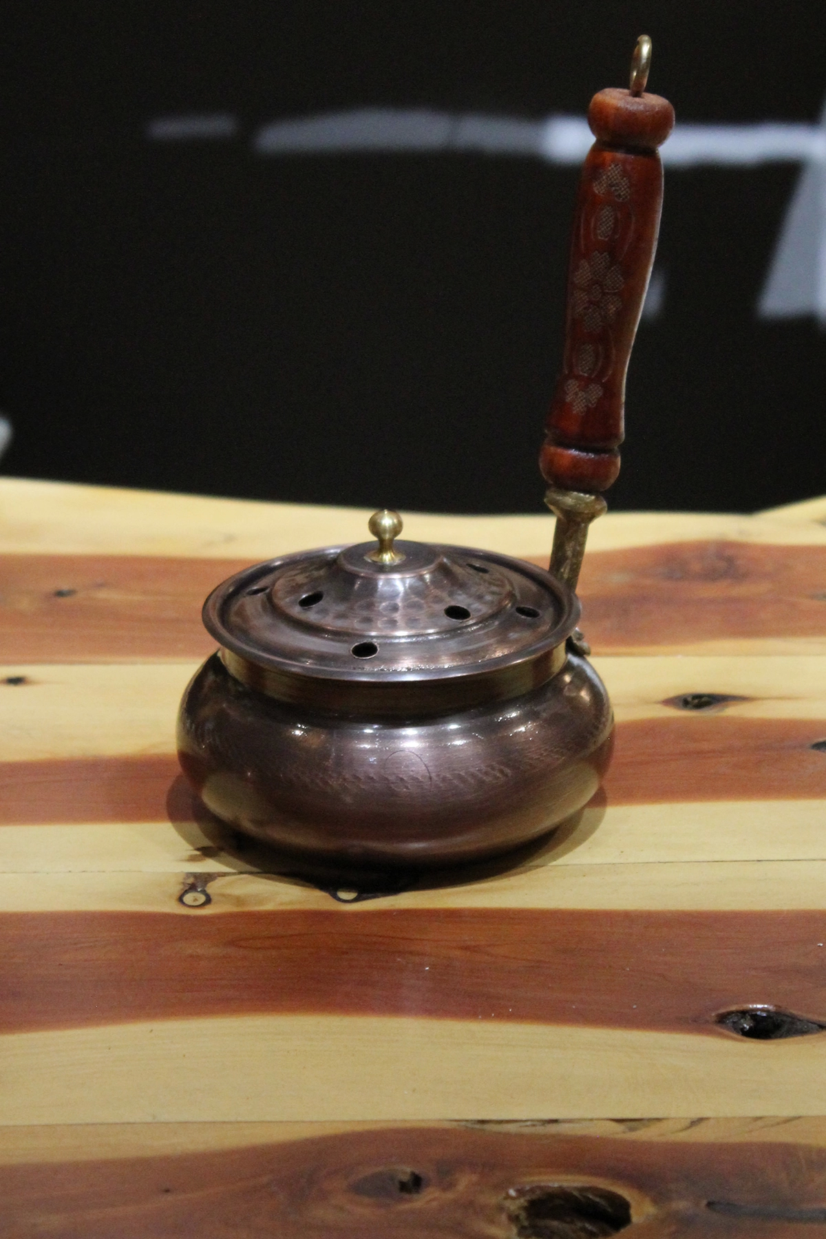 Turna Bakır Ayaksız Cadı Kazanı Tütsülük & Buhurdanlık Oksit