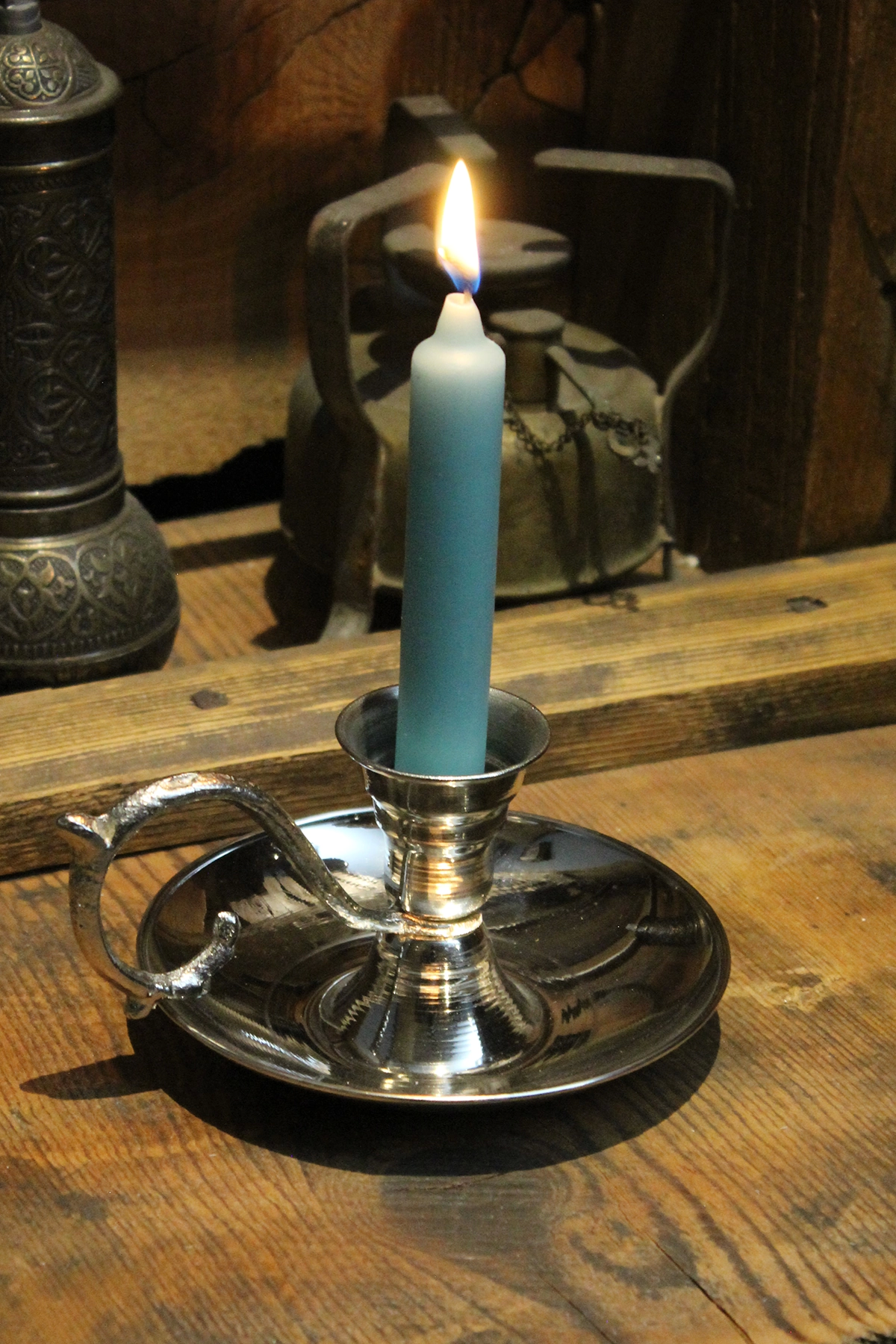 Turna Bakır Elit Mumluk & Şinanay & El Şamdanı Kendinden Iğneli Mum Hediyeli Nikel Turna2619-2