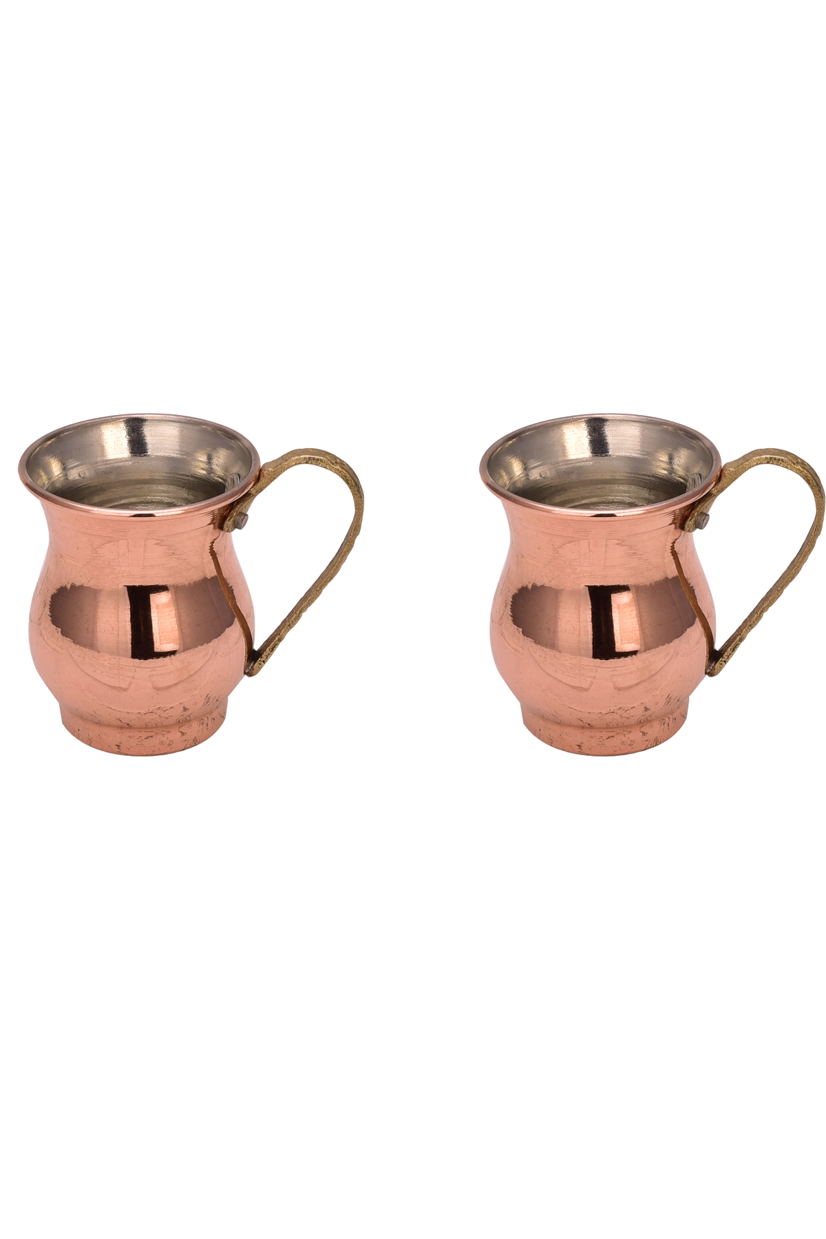 Turna Bakır Mini Zemzem Maşrapa Düz 100 Ml 2li Takım Kırmızı Turna0496-21