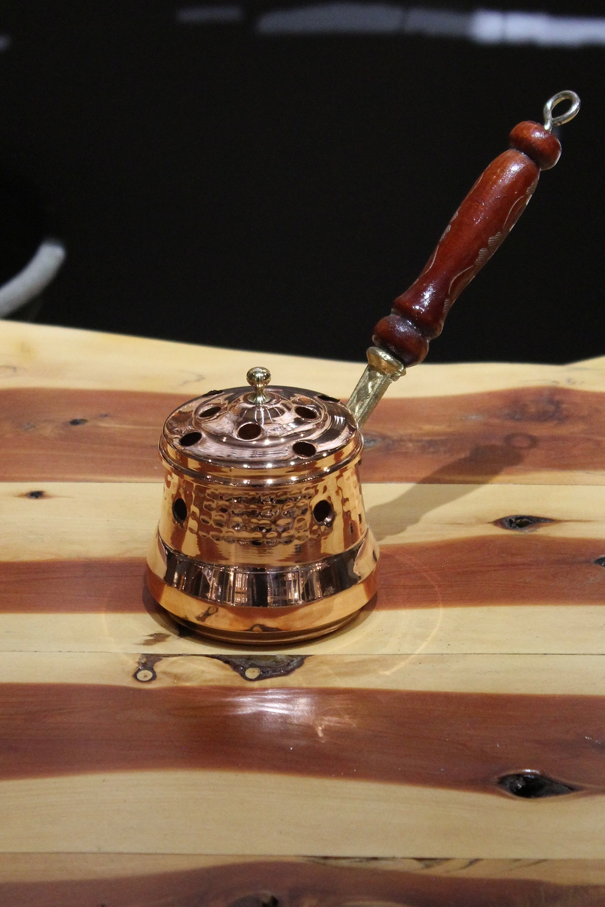 Turna Bakır Otantik Ritüel Gezdirme Tütsülük & Buhurdanlık Kırmızı