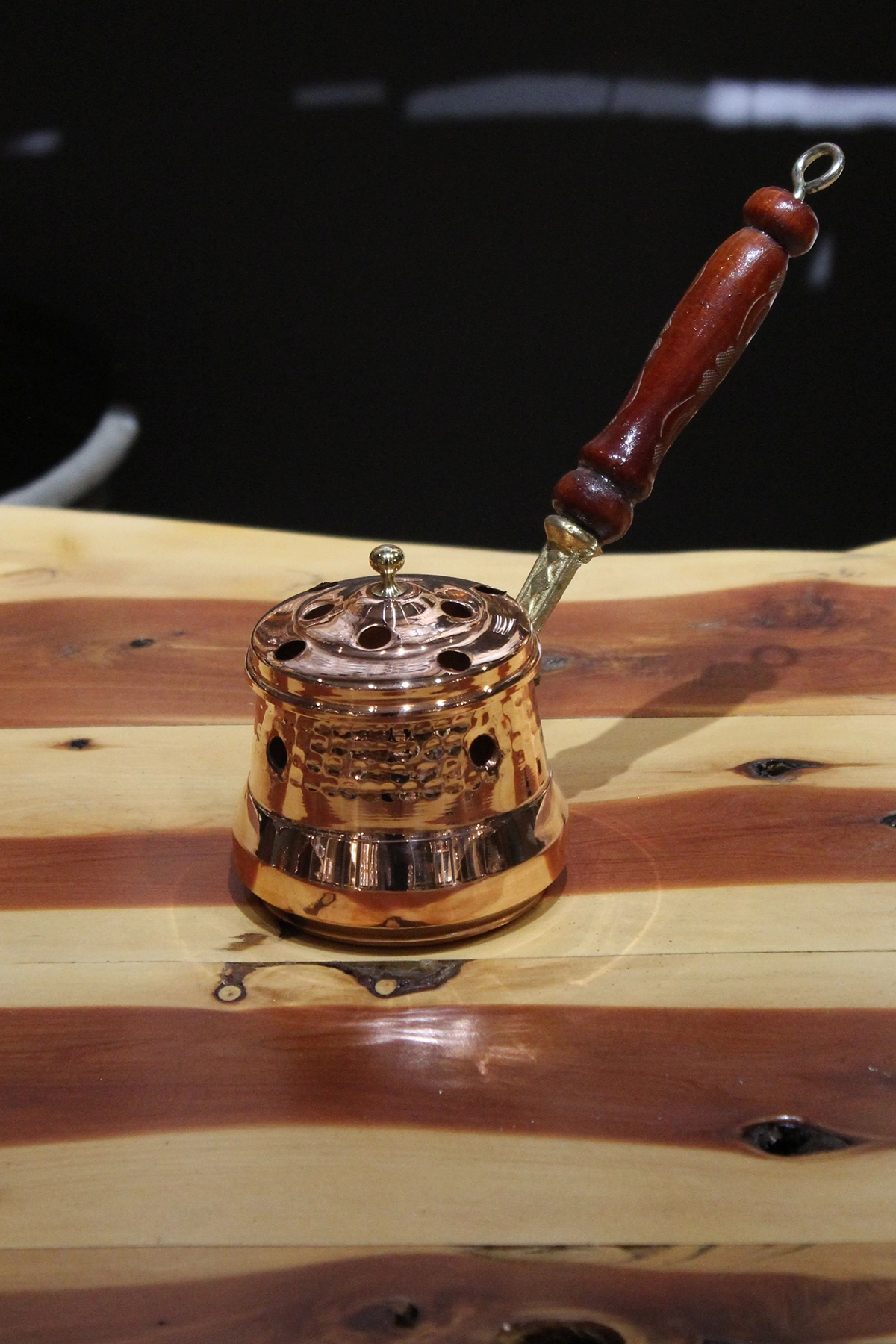 Turna Bakır Otantik Ritüel Gezdirme Tütsülük & Buhurdanlık Kırmızı