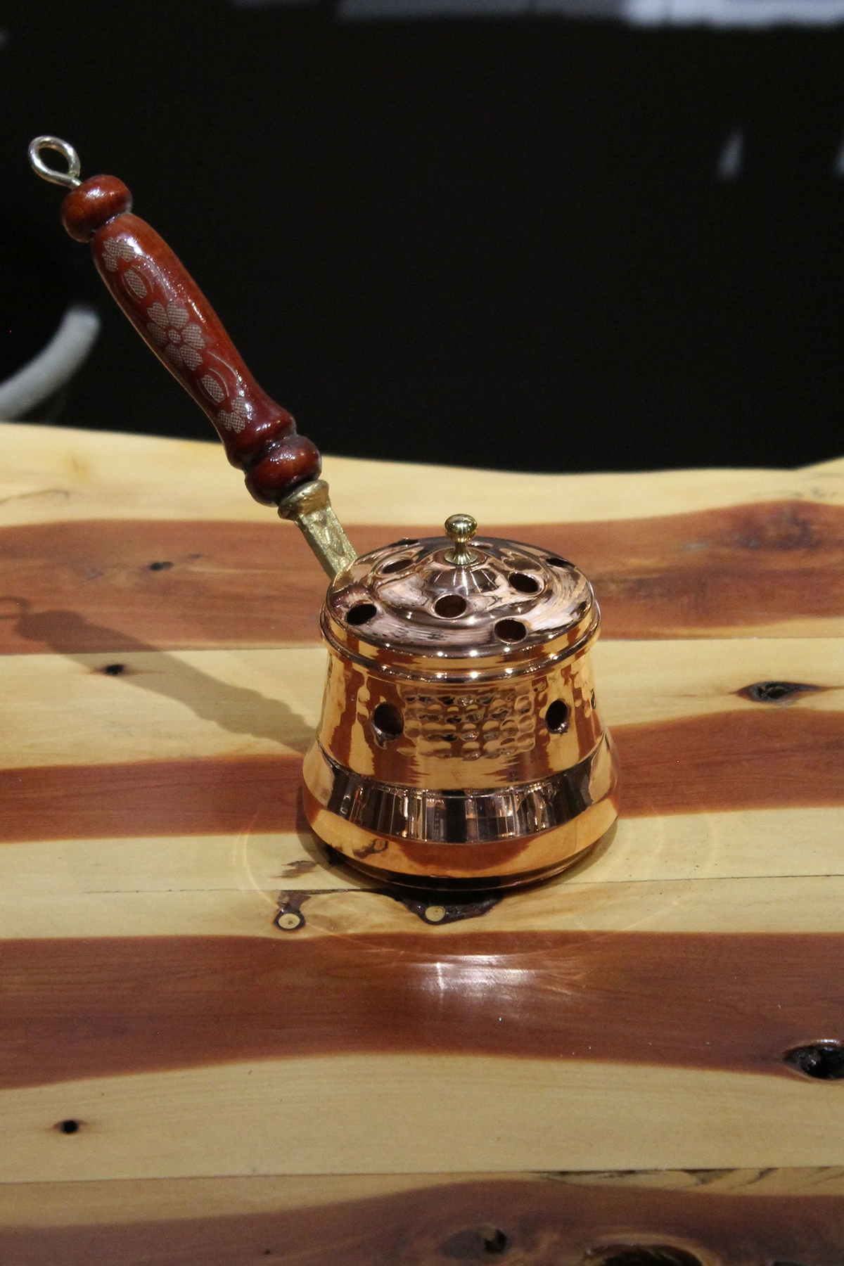 Turna Bakır Otantik Ritüel Gezdirme Tütsülük & Buhurdanlık Kırmızı