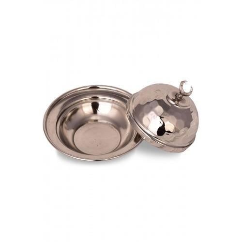 Turna Bakır Saka Yuvarlak Lokumluk 9 Cm El Dövme 4lü Takım Nikel Turna5852-42