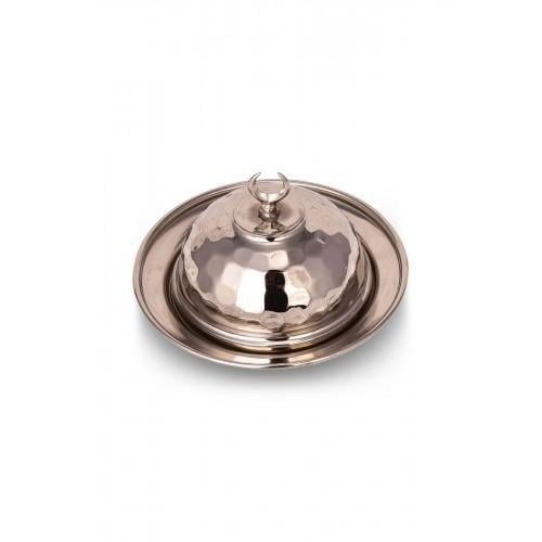 Turna Bakır Saka Yuvarlak Lokumluk 9 Cm El Dövme 4lü Takım Nikel Turna5852-42