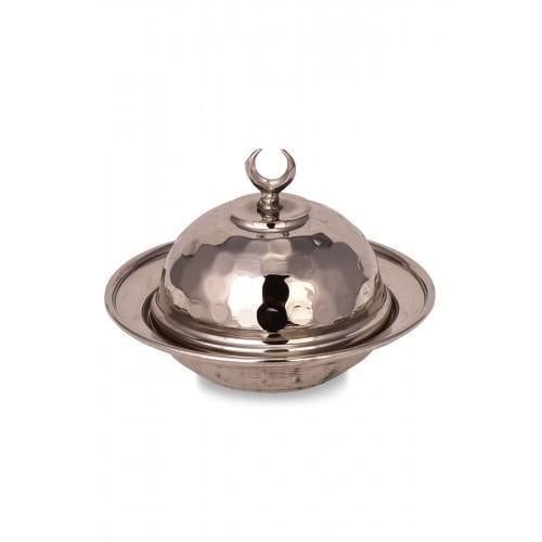 Turna Bakır Saka Yuvarlak Lokumluk 9 Cm El Dövme 4lü Takım Nikel Turna5852-42