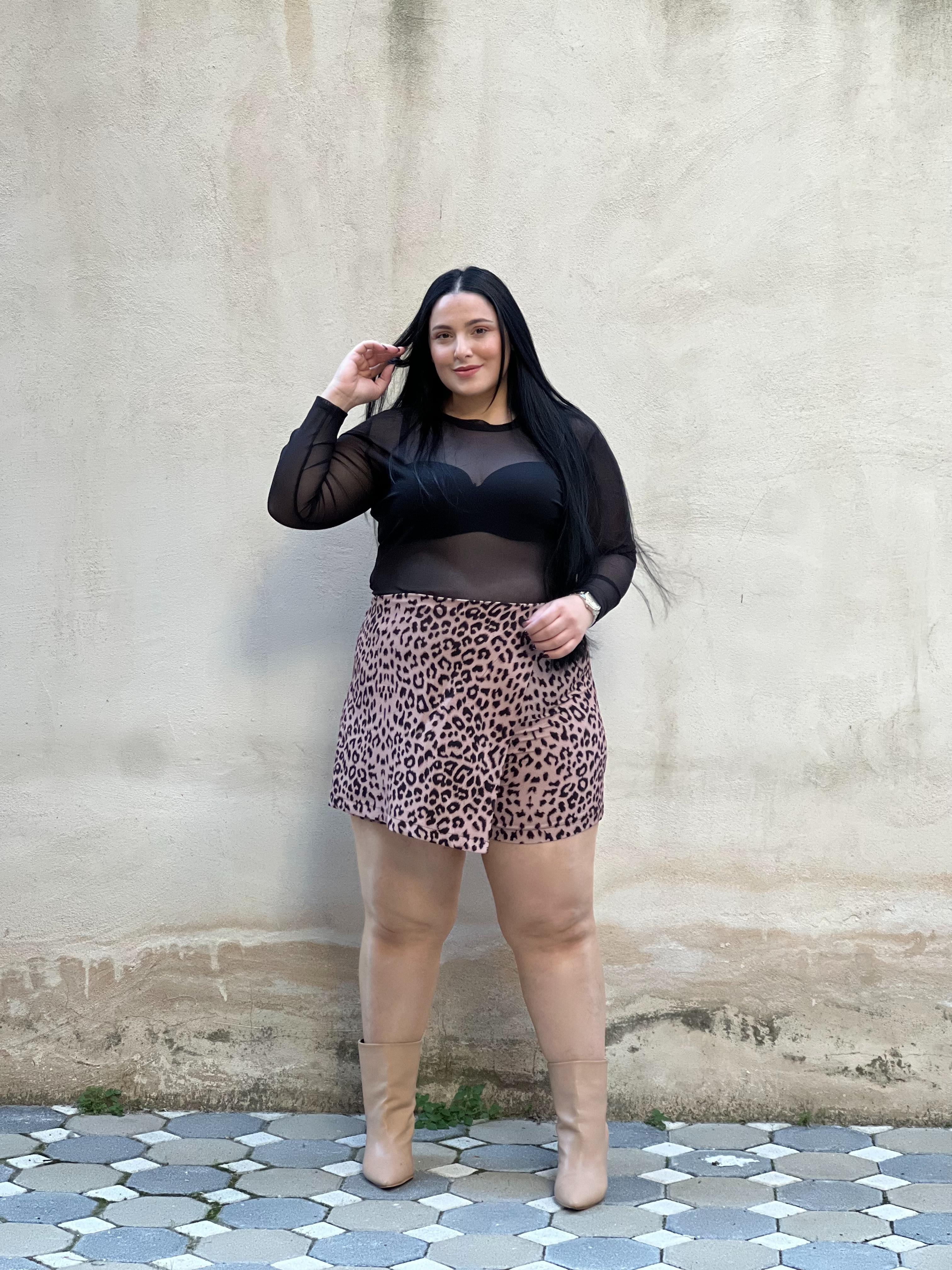 ZARF MODEL LEOPAR ŞORT ETEK 