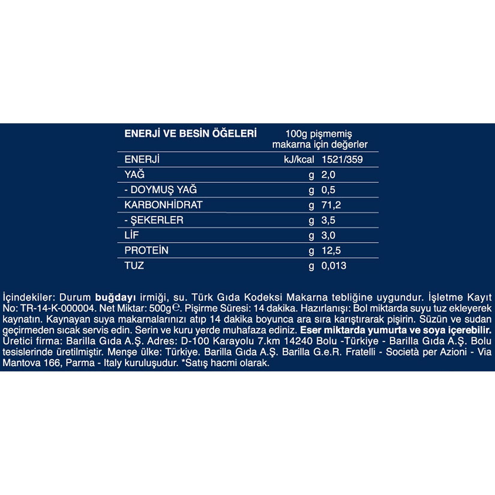 Barilla Gnocchetti/Deniz Kabuğu Makarna 500 Gr