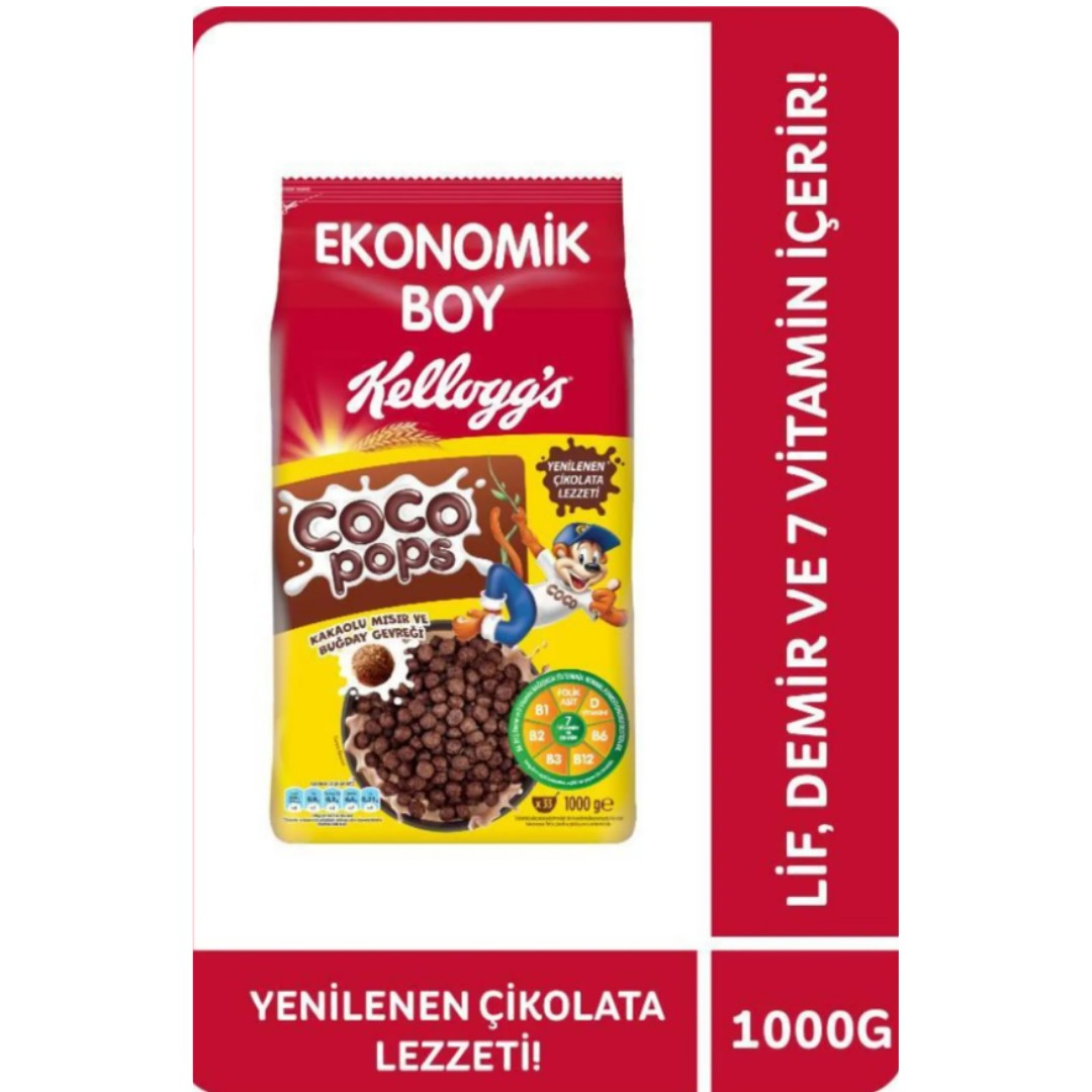 Kellogg's Coco Pops Kakaolu Buğday Ve Mısır Gevreği 1000 G