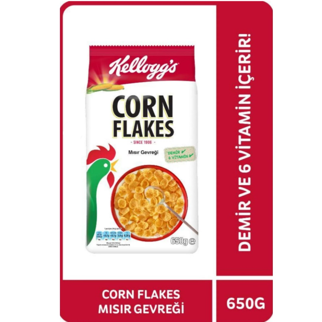 Kellogg's Corn Flakes Kahvaltılık Mısır Gevreği 650 Gr