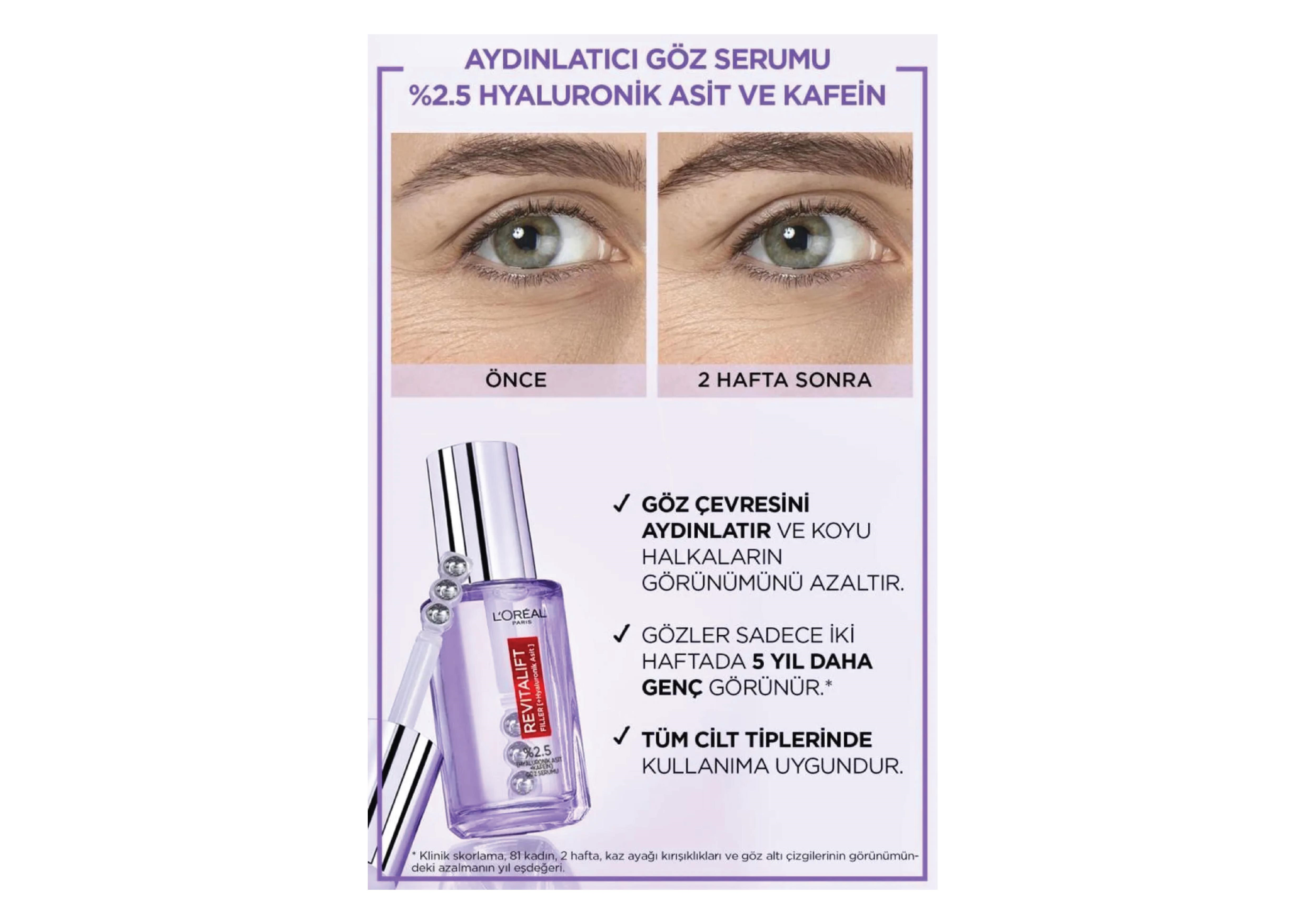 L'Oreal Paris Telescopic Maskara & Revitalift Filler Aydınlatıcı Göz Serumu