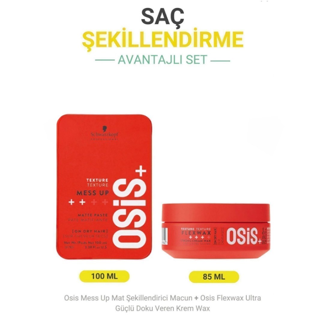 OSİS Mess Up 100ml Mat Gum/ Osis Flexwax Tutucu Wax 85ML 