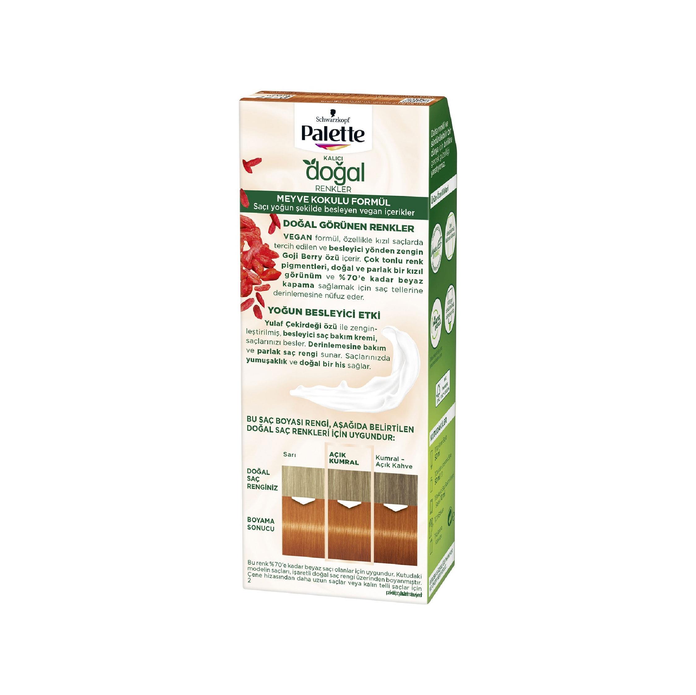 Palette Kalıcı Doğal Renkler Saç Boyası 8-77 Tarçın Bakır 50 ml