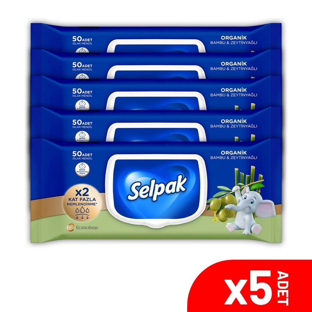 SSelpak Bambu Zeytinyağlı Islak Mendil 5'li