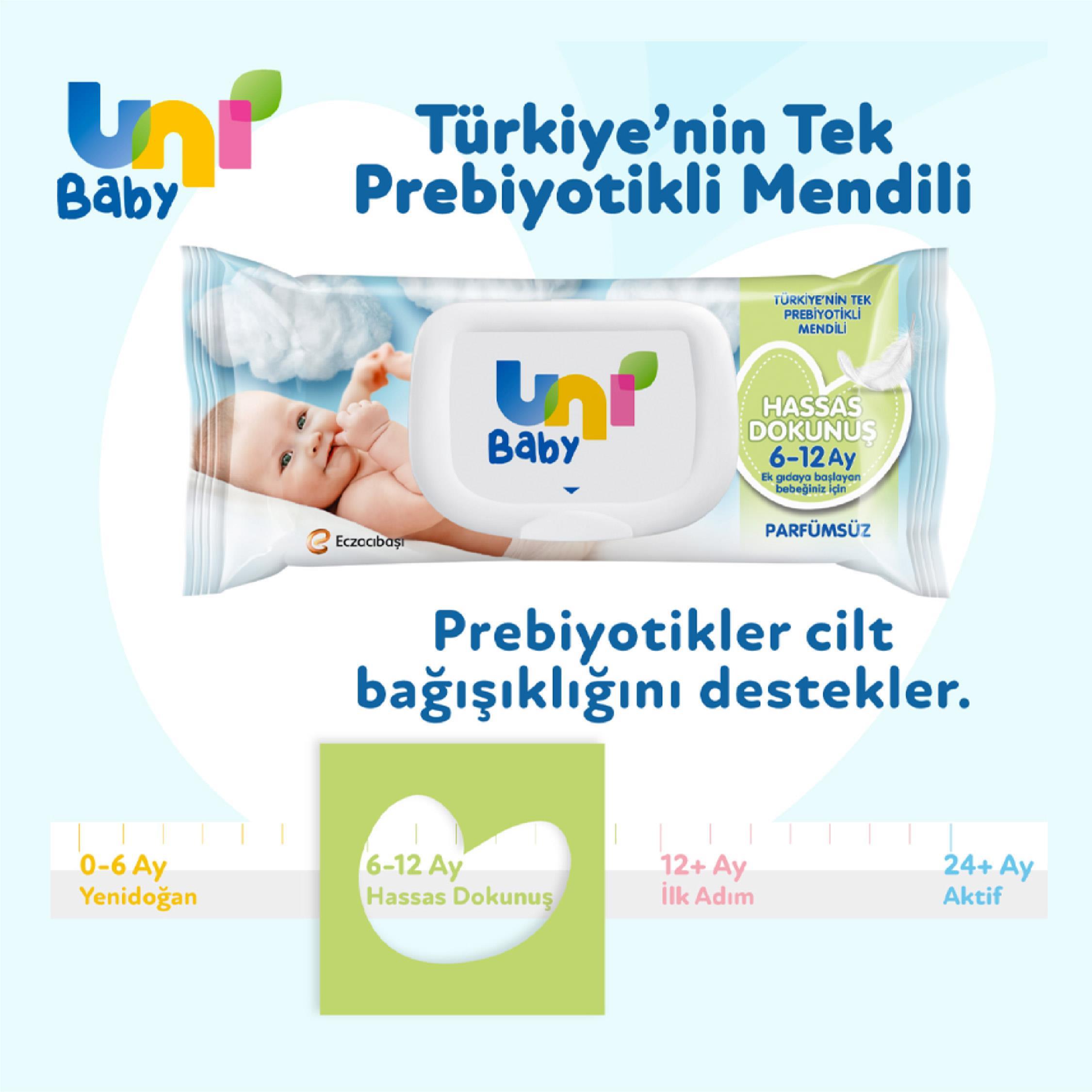 Uni Baby Hassas Dokunuş Islak Mendil 3X52'li