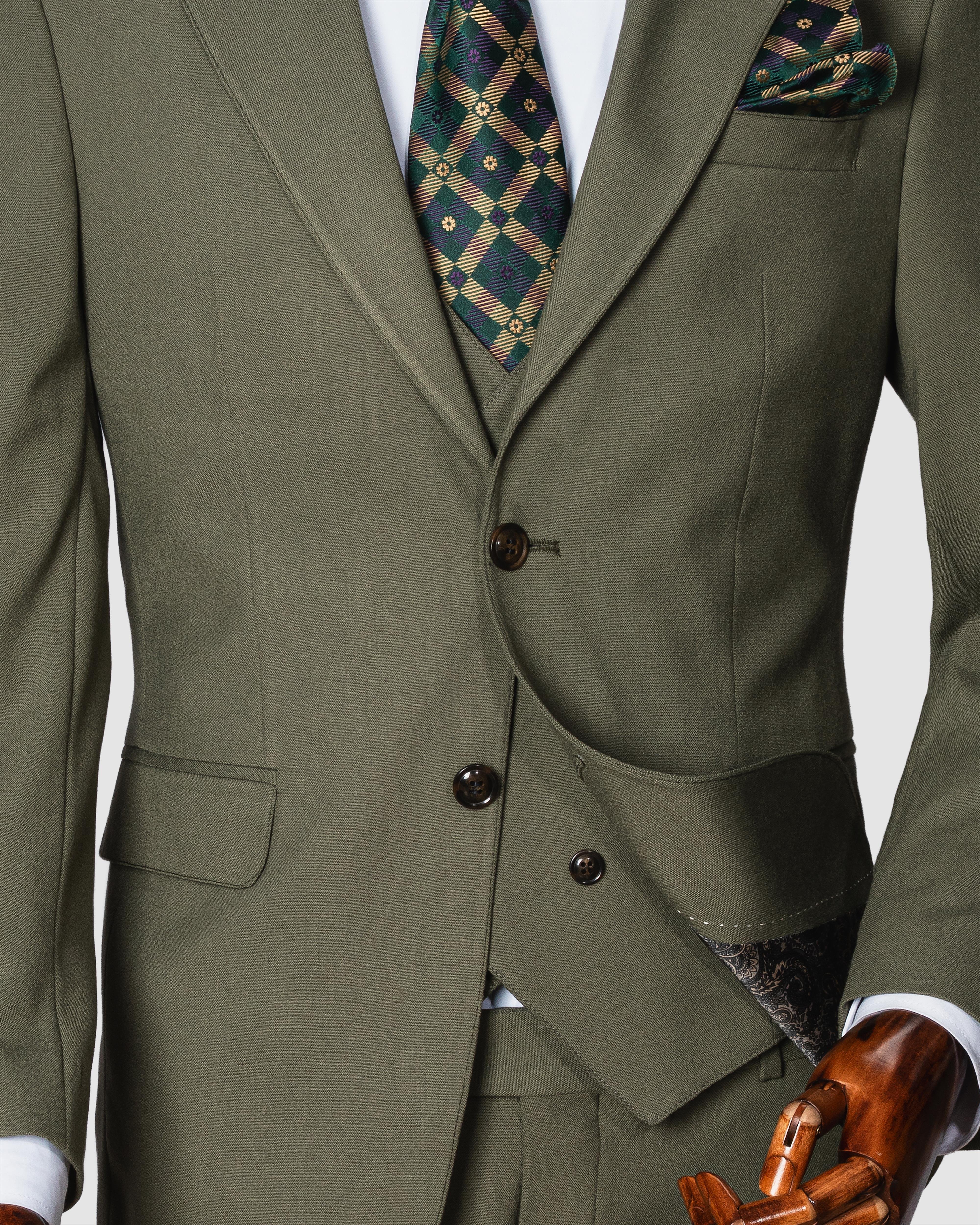 Ech. 2352 Düz Kumaş Yelekli Takım Elbise