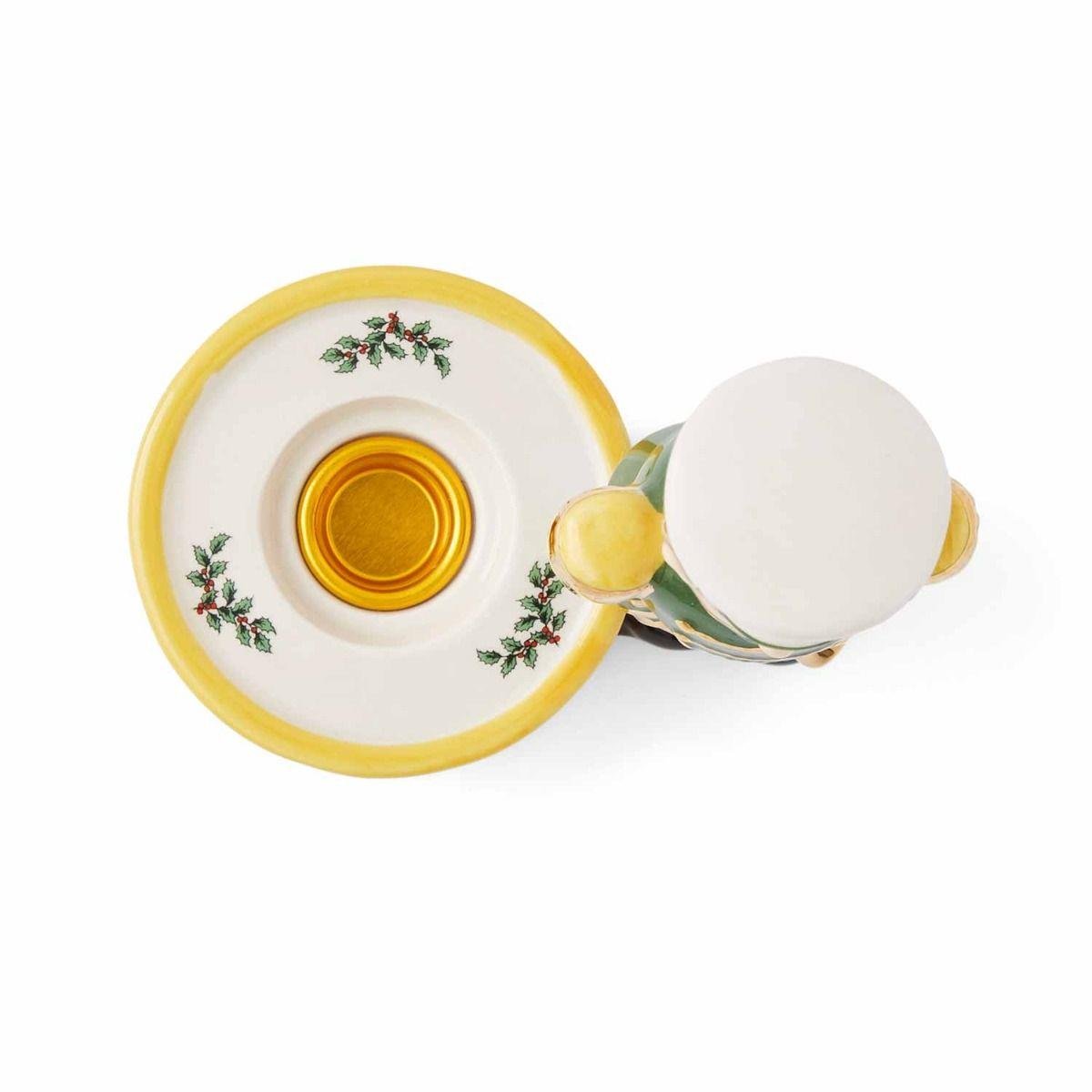 Christmas Tree Grn Nutcracker Candleholder
