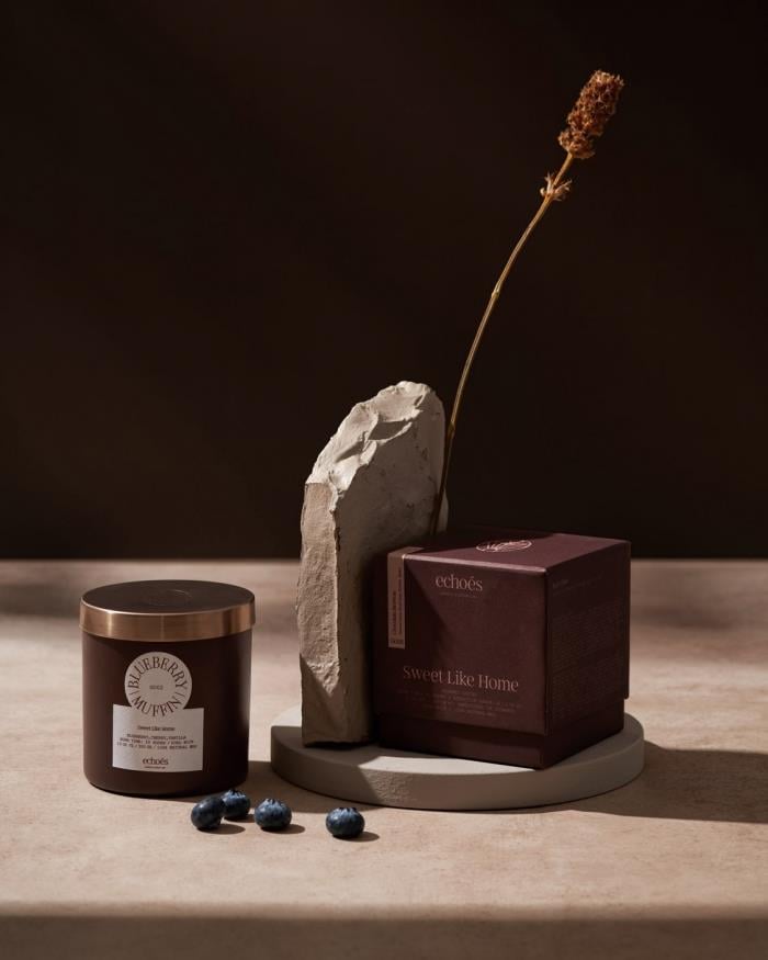 Echoes Mum Blueberry Muffin Dual Wich Natural Candle 300Gr