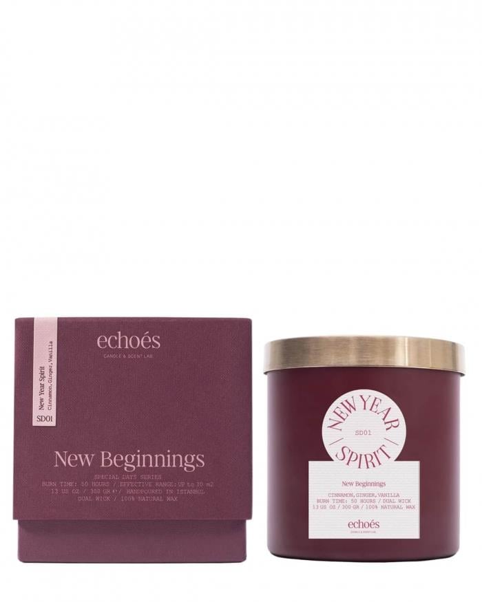 Echoes New Year Spirit Çift Fitil Doğal Mum 300 Gr